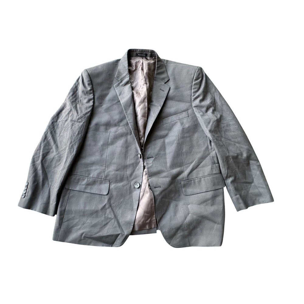 Joseph & Feiss Mens Gray Pinstripe Wool Blend Blazer Sport Coat 44 Short